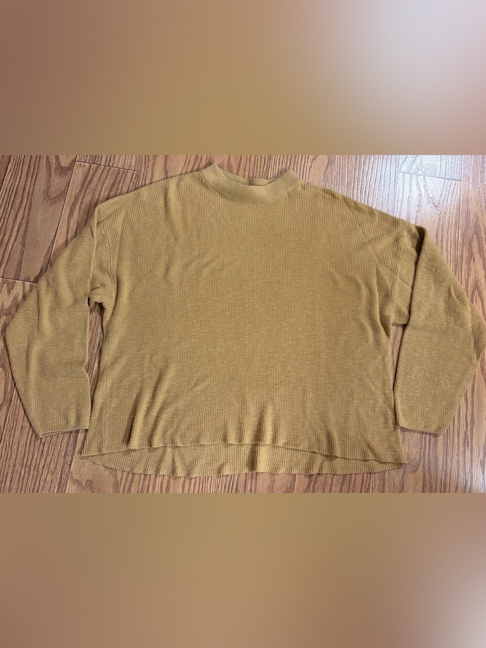 Free People FP Beach Sweater Size Medium Knit Mustard Yellow Oversized